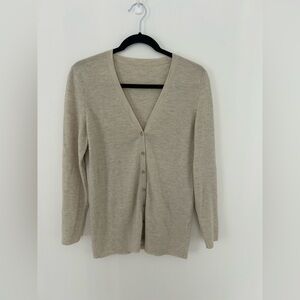 100% merino wool minimalist cardigan sweater